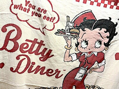 ベティちゃん グッズ アメリカン雑貨 フリンジ タペストリー Betty Boop DINER ラグ カーペット ソファ..