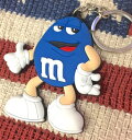 アメリカン雑貨 ラバーキーホルダー キーリング キーチェーン M&M's エムアンドエムズ BLUE-LJ0005