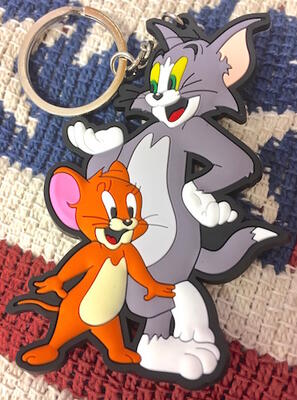 アメリカン雑貨 ラバーキーホルダー キーリング キーチェーン TOM&JERRY トムとジェリー-LJ0011