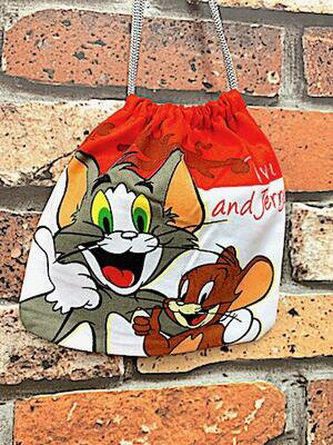 トムとジェリーグッズ アメリカン雑貨 コットン巾着 S TOM&JERRY バッグ コスメポーチ 小物入れ ファッション