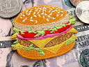 アメリカン雑貨 mini ワッペン HAMBURGER ハンバーガー アップリケ アイロンパッチ ファッション小物 カスタマイズ