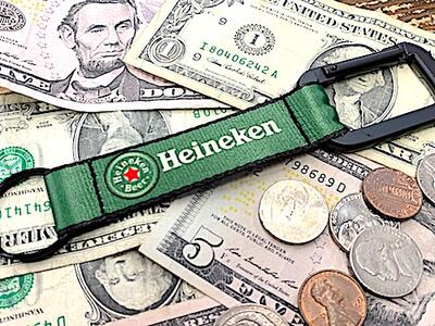 【TIME SALE】アメリカン雑貨 カラビナ ナイロンベルトキーホルダー Heineken ハイネケン BEER ビール 鍵 キーチェーン キーリング ファッション 小物