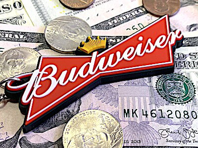 アメリカン雑貨 ラバーキーホルダー Budweiser Beer バドワイザー ビール キーリング キーチェーン