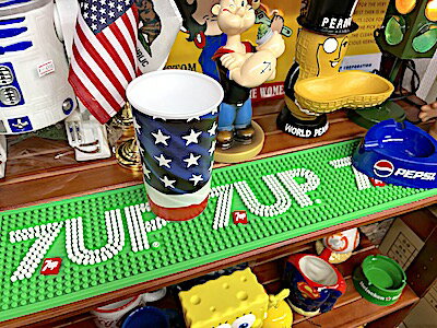 アメリカン雑貨 バーマット BAR MAT 7UP タイプ1 パブ バー グッズ コースター 店舗 ガレージ 車内 ディスプレイ カーアクセサリー セブンアップ