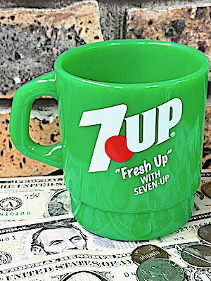 アメリカン雑貨 スタッキング マグカップ 7UP セブンアップ HUNTER GREEN コップ グラス アウトドア