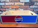 PEPSI COLA WOOD CRATE アメリカン雑貨 ペプシコーラ タイプ2 ドリンクケース 工具箱 小物入れ 収納 置物 棚 ラック インテリア ディスプレイ(3)