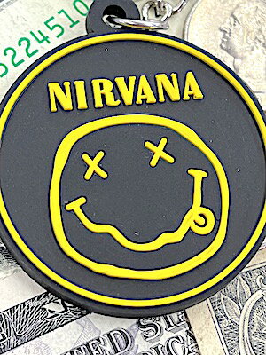 アメリカン雑貨 ラバーキーホルダー NIRVANA ニルヴァーナ カートコバーン キーリング キーチェーン バ..
