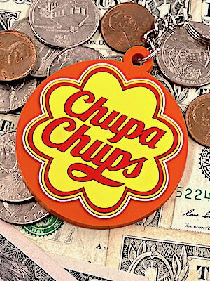 アメリカン雑貨 ラバーキーホルダー Chupa Chups ORANGE チュッパチャップス キーリング キーチェーン