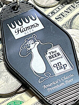 アメリカン雑貨 ADVERTISING HOTEL KEY HOLDER BEAR BLACK キーホルダー キーリング 鍵 バッグ アクセサリー