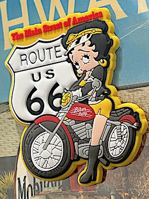 ٥ƥ å ꥫ󻨲 AMERICAN RUBBER MAGNET Betty Boop ROUTE66 BIKER ѥ С å ʸ ̳   ٥ƥ֡ 롼66