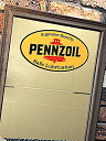 パブミラー アメリカン雑貨 WOOD PUBMIRROR PENNZOIL ペンズオイル 壁掛け 立て掛け 鏡 化粧道具 ギフト プレゼント パブ バー グッズ...