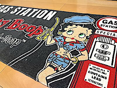 ベティちゃん グッズ コットンキッチンマット アメリカン雑貨 Betty Boop GAS ラグ カーペット 店舗 ガ..