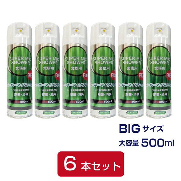 【即納商品】【大容量】【除菌消臭スプレー(マイク専用)】スーパーマイクシャワーBIG 500ml 6本セット【カラオケ周辺商品】