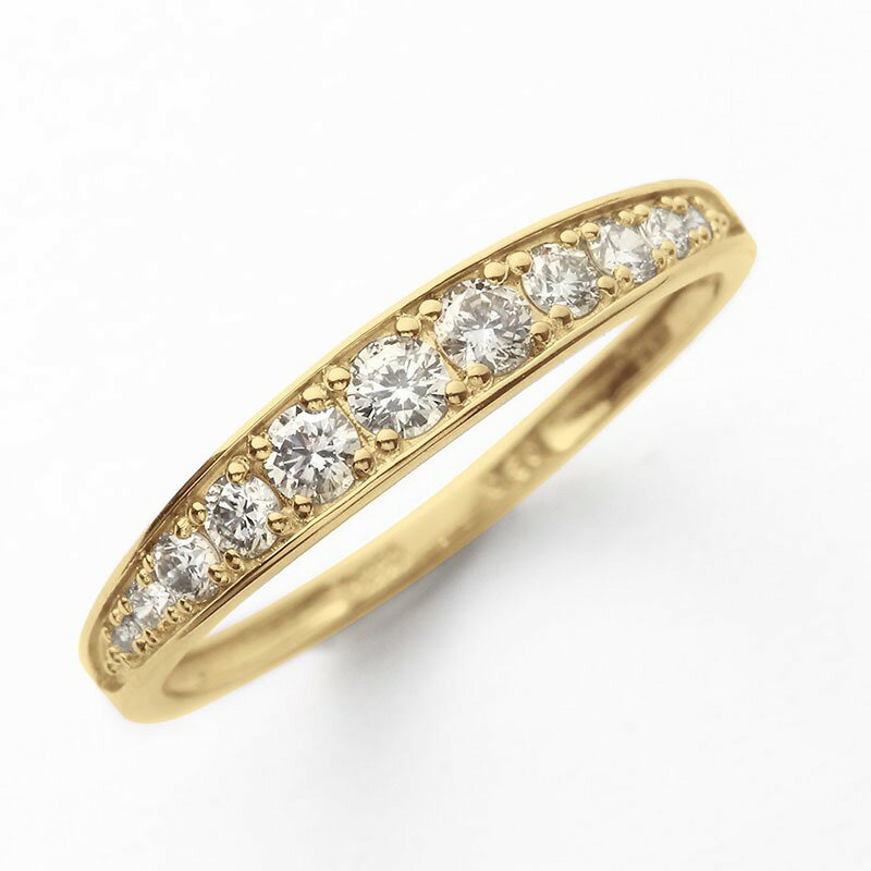 鑑別カード付き 送料込み 豊富なサイズ展開 18金イエローゴールドリング ダイヤモンドリング 結婚指輪 婚約指輪 ダイヤ 指輪 0.3ct 11石 ダイヤモンドリング 誕生日プレゼント ダイヤモンド 人気 安い アレルギーフリー ピンキーリング 金属アレルギー対応 女性