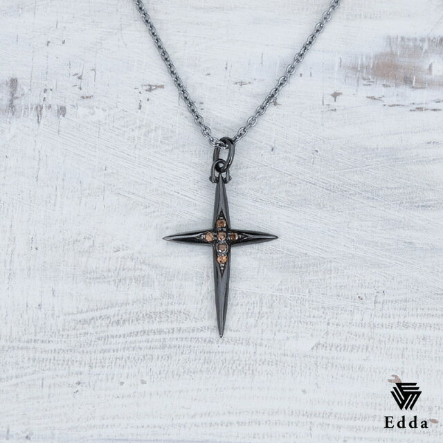 送料込み おしゃれなクロスネックレス 人と違うデザインが好きな方にはオススメです シルバーネックレス シルバーチェーン クロス 十字架 クロスネックレス 燻し加工 ロングチェーン アンティーク メンズ 19juuku Edda エッダ