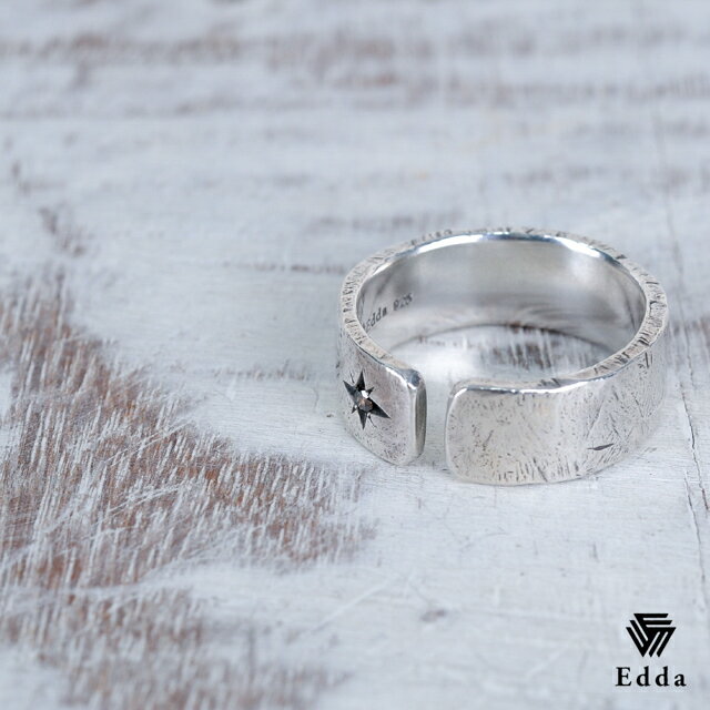 送料込み 選べるサイズ ブラウンダイヤがシンプルに光る 結婚指輪 おしゃれ かわいい シルバー925 アンティーク加工 黒 メンズ ダイヤモンド レディース 19juuku Edda エッダ