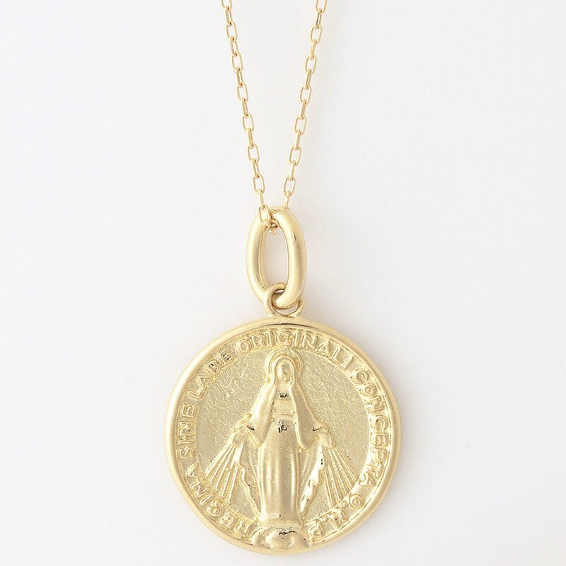 送料込み 18金 18金イエローゴールド メダルM ネックレス コインネックレス コイン ネックレス ゴール..