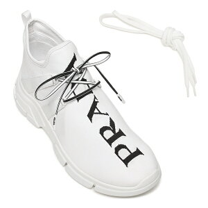 PRADA スニーカー 靴 シューズ ニットファブリック ロゴ ホワイト ブラック メンズ プラダ 4E3492 3LD8 F0964