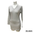 【在庫限り】男女兼用 適圧Vネックシャツ HeatSupport ヒートサポート シルバー M L LL 冬 寒さ対策 伸縮性 肉厚 裏起毛 保温 ウォームビズ メール便送料無料 メンズ レディース(4)
