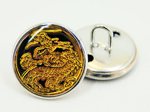 【学生ボタン】エポキカラーボタン(龍ゴールド)前ボタンと袖ボタン選べます ☆メール便対応☆