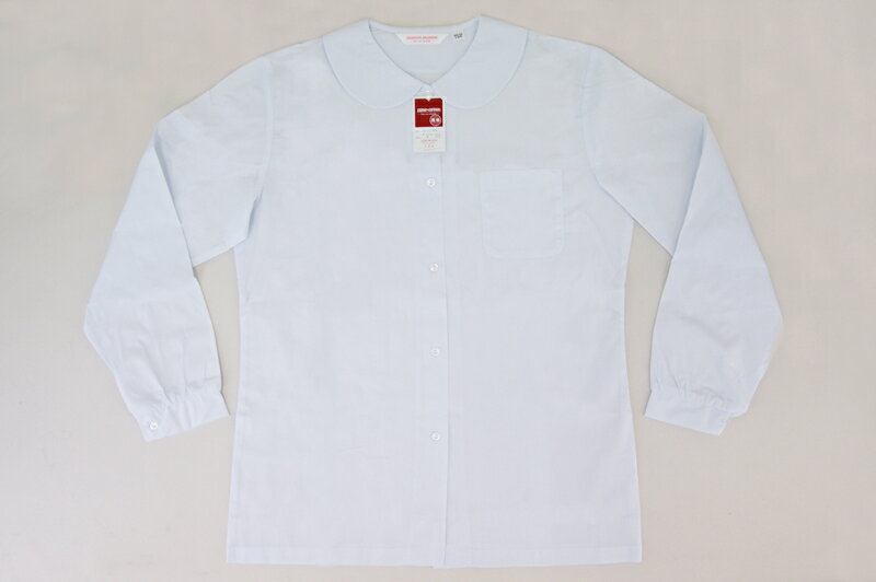 丸平衿ブラウス（長袖半袖/ポリ65%：綿35%） スクールブラウス　☆メール便対応☆