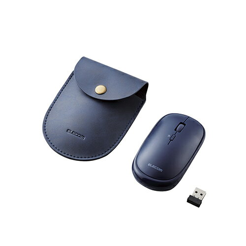 【クーポン配布中】エレコム BlueLEDマウス/薄型/無線/4ボタン/ポーチ付/ブルー M-TM10DBBU