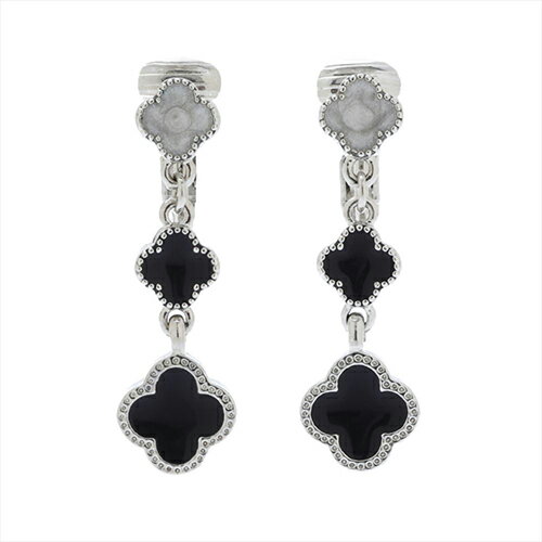 【ブラックフライデーでP最大47倍】Fleur イヤリング レディース エレガント ブラック ホワイト シルバー ピンク ゴールド 花 リバーシブル 0003pfle-003