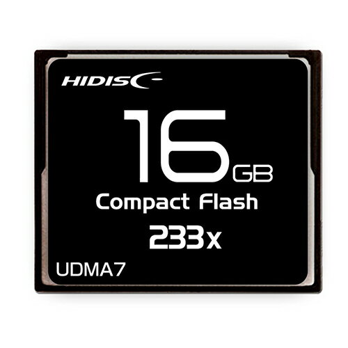 HIDISC CFカード 16GB 233x Read35MB/s MLCチップ搭載コンパクトフラッシュ TYPE 16GB　233倍速●規格:コンパクトフラッシュ ●容量:16GB ●転送規格:UDMA7 ●Type:Type1 ●サイズ:36.4mmx42.8mmx3.3mmメモリーカード＞コンパクトフラッシュ＞＞＞