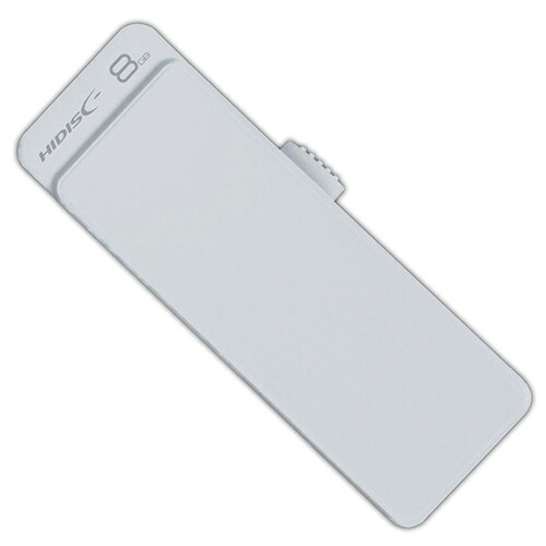 HIDISC USB 2.0 フラッシュドライブ 8GB 白 スライド式 HDUF127S8G2