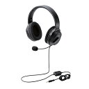 【マラソンでP最大47倍】エレコム オーバーヘッドタイプヘッドセット/両耳/4極/変換ケーブル付/40mmドライバ/ブラック HS-HP30TBK