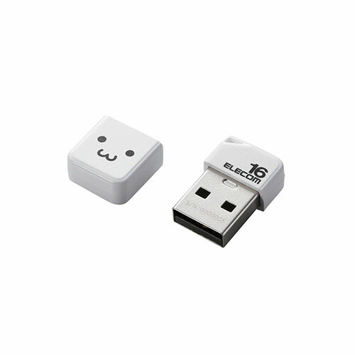 【クーポン配布中】エレコム USBメモリ/USB2.0/小型/キャップ付/16GB/ホワイト MF-SU2B16GWHF