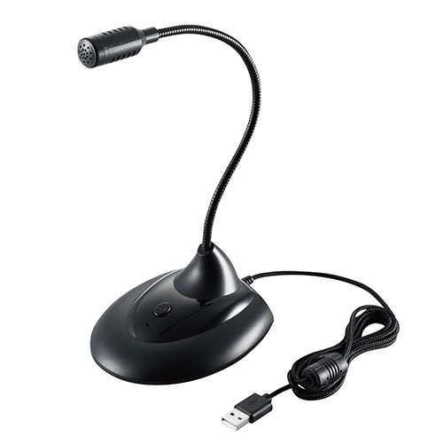 【マラソンでP最大46.5倍】エレコム スタンドマイク フレキシブルアーム ミュートボタン USB LED表示 通話 ブラック WEB会議 PS4/5 Nintendo Switch HS-MC07UBK