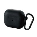 【クーポン配布中】エレコム AirPods (第3世代)用カラビナ付きシリコンケース AVA-AP3SCBK(2)