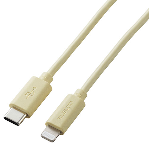 【クーポン配布中】【5個セット】エレコム ライトニングケーブル Type-C-Lightning 1m イエロー U2C-APCL10YLX5