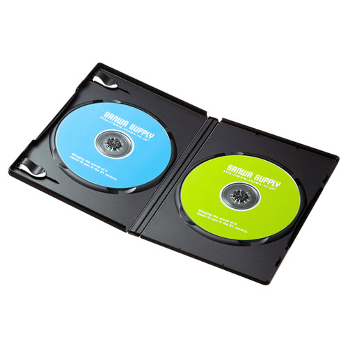 【ポイント20倍】【5個セット(3枚×5)】 サンワサプライ DVDトールケース(2枚収納・3枚セット・ブラック) DVD-TN2-03BKNX5