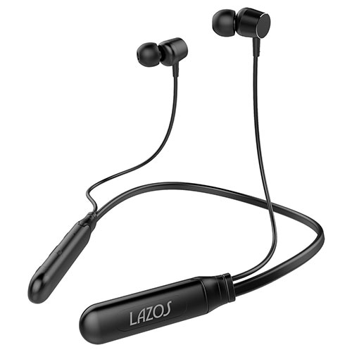 Lazos Bluetoothイヤホン ネックバンド型 V5.1 ブラック L-BTE-BKX5