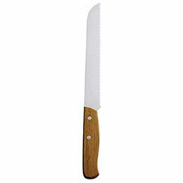 日々の生活に、感謝をこめて。オーク材のハンドルを使用したブレッドナイフ。男性の大きな手でも持ちやすいように太めのハンドルにしています。素材:ステンレス・天然木 サイズ:321×29mm 生産国:中国