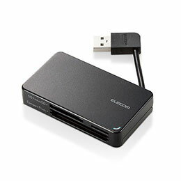 【マラソンでポイント最大46倍】エレコム USB2.0対応メモリカードリーダー/ケーブル収納型タイプ MR-K304BK