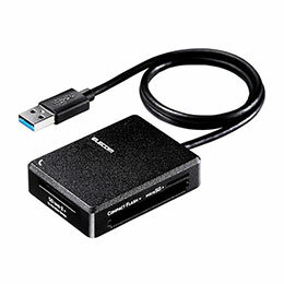 【クーポン配布中】エレコム メモリリーダライタ/超高速タイプ/USB3.0対応/ケーブル50cm/SD+microSD+MS+CF対応/ブラック MR3-C402BK