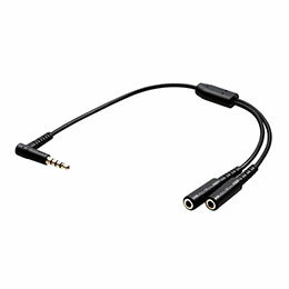 ELECOM EHP-35W02BK オーディオケーブル 2分配 φ3.5mm 4極 to ミニジャック×2 イヤホンジャック 二股 -お品- -ds