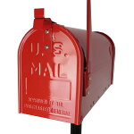 郵便ポスト郵便受けUSメールボックススタンドお洒落なレッド色ポストm084