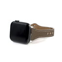 【ポイント20倍】WEARPLANET Slim Line フラット本革バンド for Apple Watch 45/44/42mm スモーキーブラウン WP23209AWWM(2)