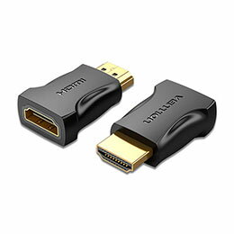 4K対応 HDMI Male to Female アダプター 2個入りこの商品は HDMIオス to メス アダプター「2個入り」です。VENTIONのHDMI フラットタイプの変換アダプタは、狭いコーナースペースで不便なルーティング問題を解決することができます。 また、パソコン横やモニターなどに取り付けることにより、壁面すれすれまで本体を設置する事ができます。無理な角度にケーブルによる本体や接続口への負担も減り思わぬトラブルを回避できます。普段使っているパソコンやAV機器がHDMIに対応していなくても、接続することで、画像や映像を見ることができる便利なHDMIアダプターです。 劣化することもなく、信号を転送することができます。 制御信号も送ることができるので、複数の機器を操作することも可能です。転送・拡張をHD画質で、インターフェイスの拡張 / 保護によってプラグの抜き差しの繰り返しを防ぎます。4K HDディスプレイをサポート / 3D　ステレオビジュアルエフェクトと後方互換性にサポートしています。 【4KHDマルチディスプレイをサポート】4K/60Hz解像度でオーディオビデオを両方出力します。HDMI変換アダプタは、3D映像伝送に対応しています。 ・【拡張、HDMIインターフェースを保護】:良質な素材採用、耐久性を向上します。金メッキの端子が経年変化による信号の劣化が起こりにくいです。純度99.996%OFC(無酸素銅)、混信抵抗、シールド機能を効果的に発揮して、デジタル信号の完全性と高品質を維持するのに役立ちます。外殻はPVC防火材料を使い、耐久性もあります。 【ミラー/拡張モード切替で2つのモードで楽しむ】HDMI変換アダプタは、音声と映像を同時に伝送することができます。2つの画面に同じ内容を表示するミラーモード、2つの画面に異なる内容を表示する拡張モードに対応しています。 ・【幅広い互換性】ほぼ全ての標準なHDMIポートを備えたデバイスに適用します。例えBlu-rayプレーヤー、コンピューター、AVレシーバー、Roku、 PS 5/4/3、Xbox One / 360、液晶テレビ、TV、HDTV、モニター、またはプロジェクターなどです。オーディオリターンチャンネル、HDMIイーサネットチャンネルと3D対応します。コンパクトサイズの設計で使用と持ち運びに便利になります。ブランド : VENTION インターフェース技術 : 金メッキ 解像度 : 4K/60Hz シェル : PVC 色 : ブラック インターフェース : HDMIオス/HDMIメス パッケージ : PE袋 送信方向 : HDMIオスからHDMIメス 保証期間 : 1年間 生産国 : 中国