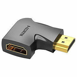 4K対応 HDMI 90°折れ Male to Female アダプターこの商品は HDMI 90度 オス - メス アダプター「1個入り」です。 VENTIONのHDMI 90度 L型 変換アダプタは、L型のデザインが狭いコーナースペースで不便なルーティング問題を解決することができます。 また、パソコン横やモニターなどに取り付けることにより、壁面すれすれまで本体を設置する事ができます。無理な角度にケーブルによる本体や接続口への負担も減り思わぬトラブルを回避できます。普段使っているパソコンやAV機器がHDMIに対応していなくても、接続することで、画像や映像を見ることができる便利なHDMIアダプターです。 劣化することもなく、信号を転送することができます。 制御信号も送ることができるので、複数の機器を操作することも可能です。転送・拡張をHD画質で、インターフェイスの拡張 / 保護によってプラグの抜き差しの繰り返しを防ぎます。4K HDディスプレイをサポート / 3D　ステレオビジュアルエフェクトと後方互換性にサポートしています。 【4KHDマルチディスプレイをサポート】4K/60Hz解像度でオーディオビデオを両方出力します。HDMI変換アダプタは、3D映像伝送に対応しています。 ・【拡張、HDMIインターフェースを保護】:良質な素材採用、耐久性を向上します。金メッキの端子が経年変化による信号の劣化が起こりにくいです。純度99.996%OFC(無酸素銅)、混信抵抗、シールド機能を効果的に発揮して、デジタル信号の完全性と高品質を維持するのに役立ちます。外殻はPVC防火材料を使い、耐久性もあります。 【ミラー/拡張モード切替で2つのモードで楽しむ】HDMI変換アダプタは、音声と映像を同時に伝送することができます。2つの画面に同じ内容を表示するミラーモード、2つの画面に異なる内容を表示する拡張モードに対応しています。 ・【幅広い互換性】ほぼ全ての標準なHDMIポートを備えたデバイスに適用します。例えBlu-rayプレーヤー、コンピューター、AVレシーバー、Roku、 PS 5/4/3、Xbox One / 360、液晶テレビ、TV、HDTV、モニター、またはプロジェクターなどです。オーディオリターンチャンネル、HDMIイーサネットチャンネルと3D対応します。コンパクトサイズの設計で使用と持ち運びに便利になります。ブランド : VENTION 解像度 : 4K/60Hz 送信方向 : HDMIオスからHDMIメス シェル : PVC 色 : ブラック インターフェース : HDMIオス/HDMIメス パッケージ : PE袋 インターフェース技術 : 金メッキ 保証期間 : 1年間 生産国 : 中国