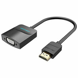 【クーポン配布中】VENTION HDMI to VGA 変換ケーブル 1方向タイプ イヤホンジャック付 給電仕様 0.15m Black 42-2663