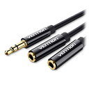 【ポイント20倍】VENTION 3.5mm Male to 2×3.5mm Female Stereo Splitterケーブル 0.3m Black ABS Type BB-5114