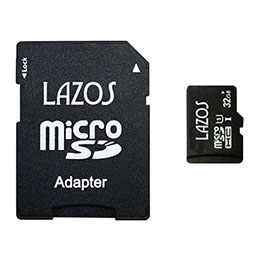 【クーポン配布中】【20個セット】 Lazos microSDHCメモリーカード 32GB UHS-I CLASS10 紙パッケージ L-B32MSD10-U1X20