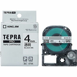 【ポイント20倍】KING JIM キングジム テプラPROテープ透明ラベル 4mm 黒文字 KJ-ST4K 【ポイント20倍】KING JIM キングジム テプラPROテープ透明ラベル 4mm 黒文字 KJ-ST4K