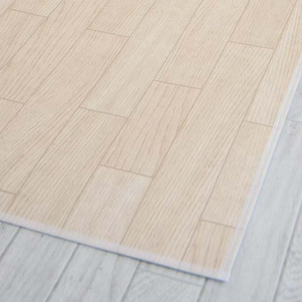 【クーポン配布中】木目調ロングマット 60×150cm　ホワイトオーク