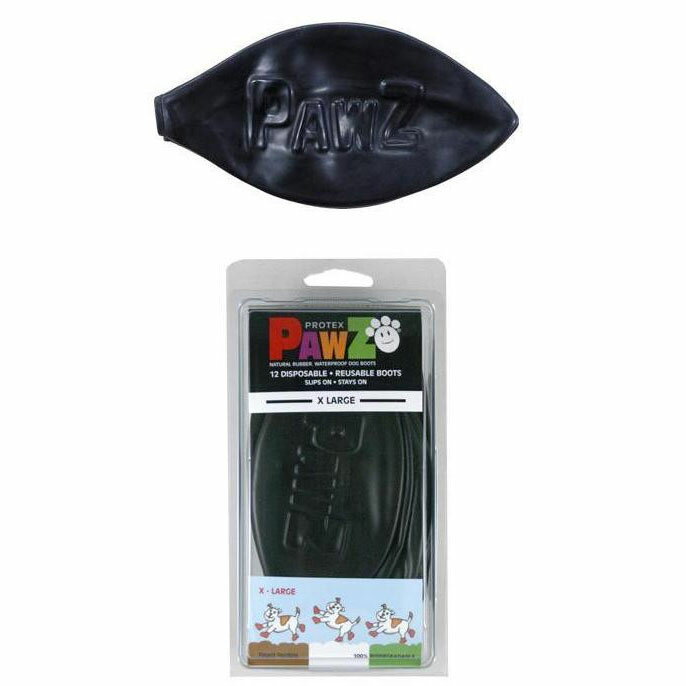 【ポイント20倍】正規輸入品　アメリカ　Pawz Dog Boots社製　ポウズ　ラバードッグブーツ　ブラック　XL　PZBLKXL